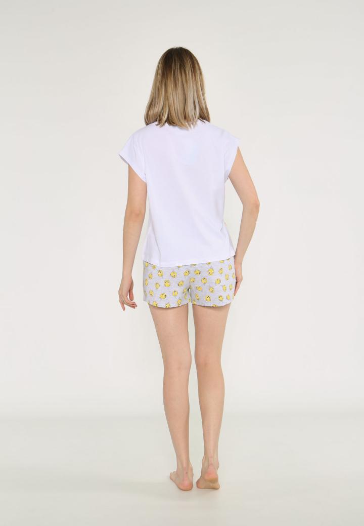 Pijama Dama Bumbac Tricou și Short Tweet
