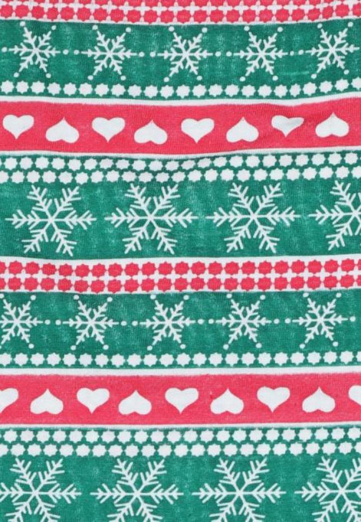 Pantaloni de Pijama Crăciun din Bumbac cu Fulguri – Verde