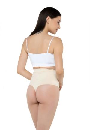 Burtieră cu Bandă Adezivă Modelatoare – Chilot Tanga, Bej