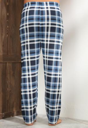 Pantaloni pijama bărbați carouri – albastru închis, design lejer și relaxant