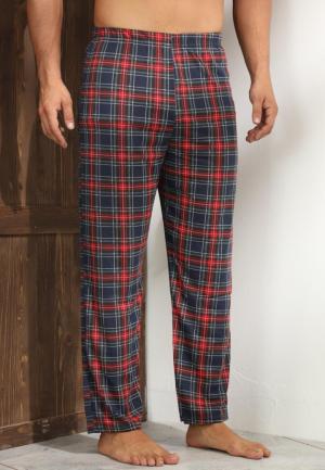 Pantaloni pijama bărbați carouri negri – roșii și albe, design lejer și relaxant