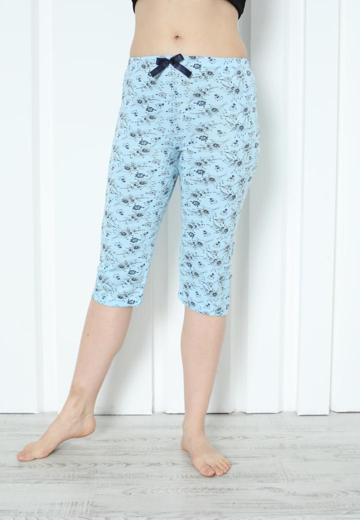 Pantaloni Pijama Damă Treisferturi cu Flori