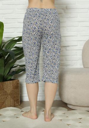 Pantaloni Pijama Damă Treisferturi, albastru, inimi