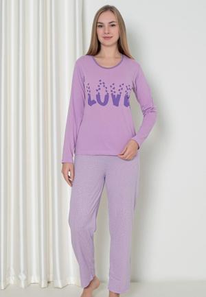 Pijama Damă Mâneca Lungă Pantalon Lung – Print Love