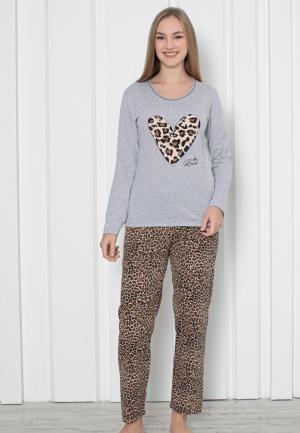 Pijama Damă Mâneca Lungă Pantalon Lunga-animal print