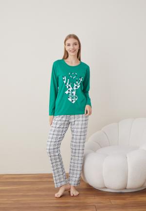 Pijamale Crăciun Damă – Ren Verde