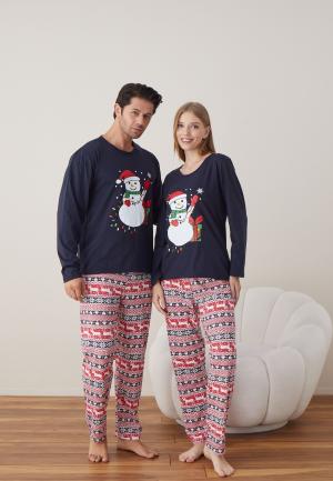 Pijamale Cuplu Crăciun – Om de Zăpadă,