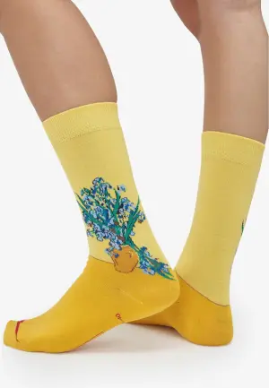 Șosete Dama Galbene cu Model Floral