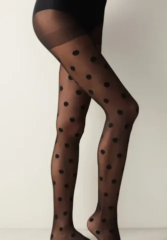 Dres Penti 30 DEN Big Dots Negru – Confort și Design Modern