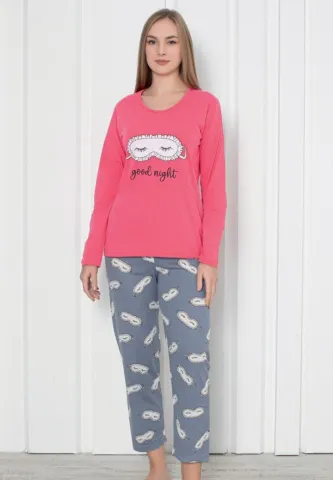 Pijama Damă Confortabilă – Good Night, Set cu Pantalon Lung