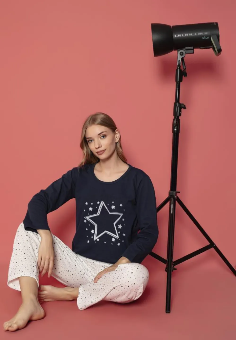 Pijama damă mâneci lungi confortabilă – Stele - 3