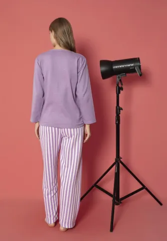 Pijama damă mâneci lungi confortabilă – Lovely hover