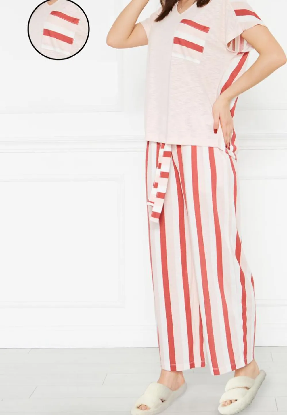 Pijama Dama Confortabilă – Set Bumbac cu Pantaloni Lungi și Buzunare - 1