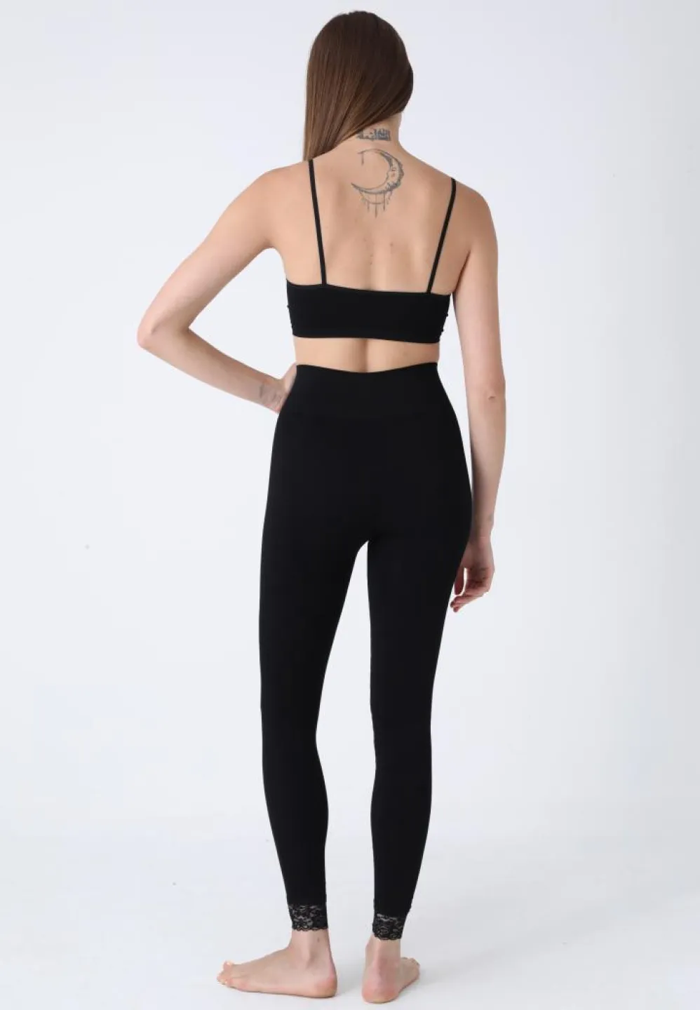 Colanți Damă cu Talie Modelatoare și Dantelă la Tiv – Siluetă Frumoasă - 2