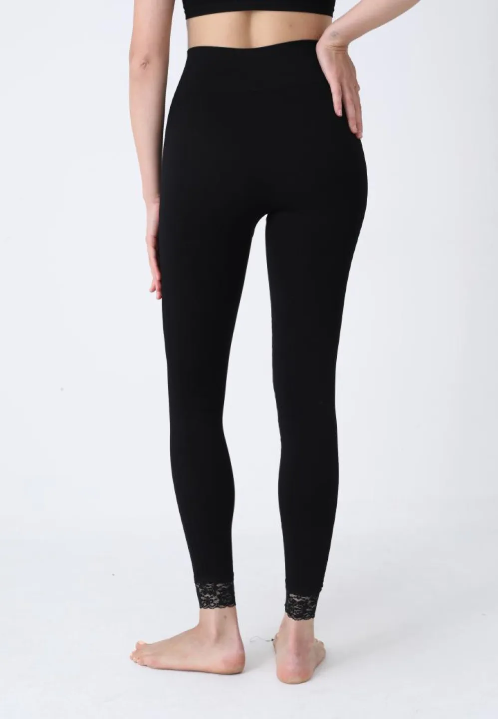 Colanți Damă cu Talie Modelatoare și Dantelă la Tiv – Siluetă Frumoasă - 3