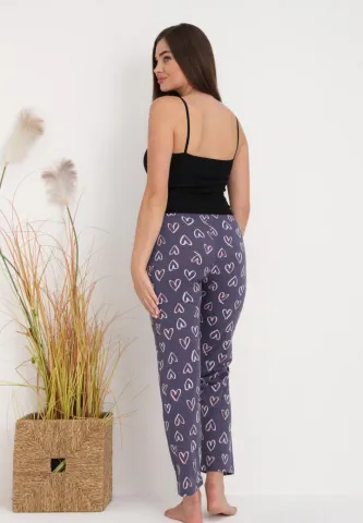 Pijamale Femei: Pantaloni Lungii cu Inimioare Gri – Cozy și Feminin hover