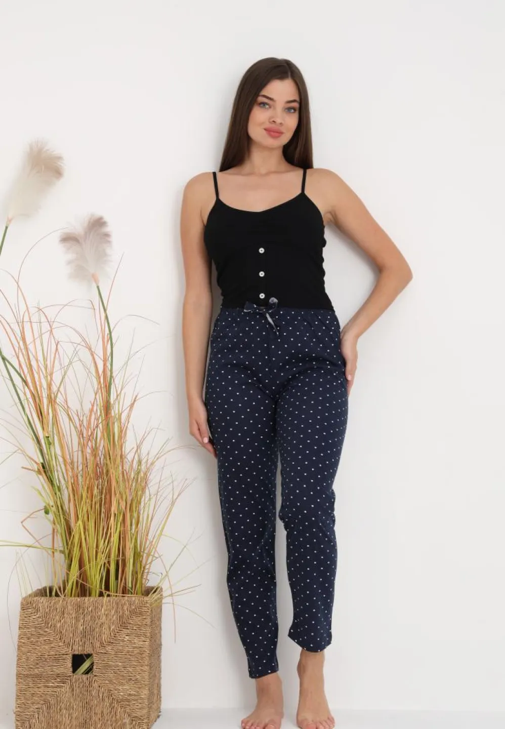 Pantaloni Damă eleganți – Stil Cozy cu Buline Bluemarin - 4