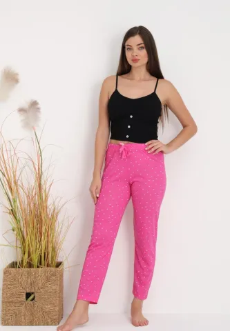 Pantaloni Damă eleganți – Stil Cozy cu imprimeu buline roz