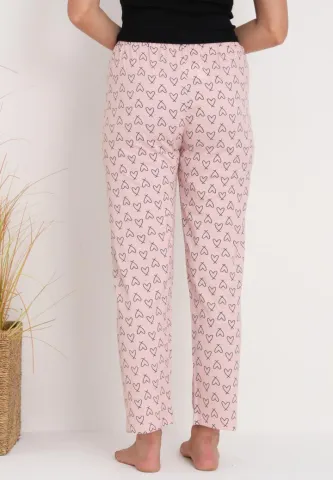 Pantaloni Damă eleganți – Stil Cozy cu imprimeu inimioare hover
