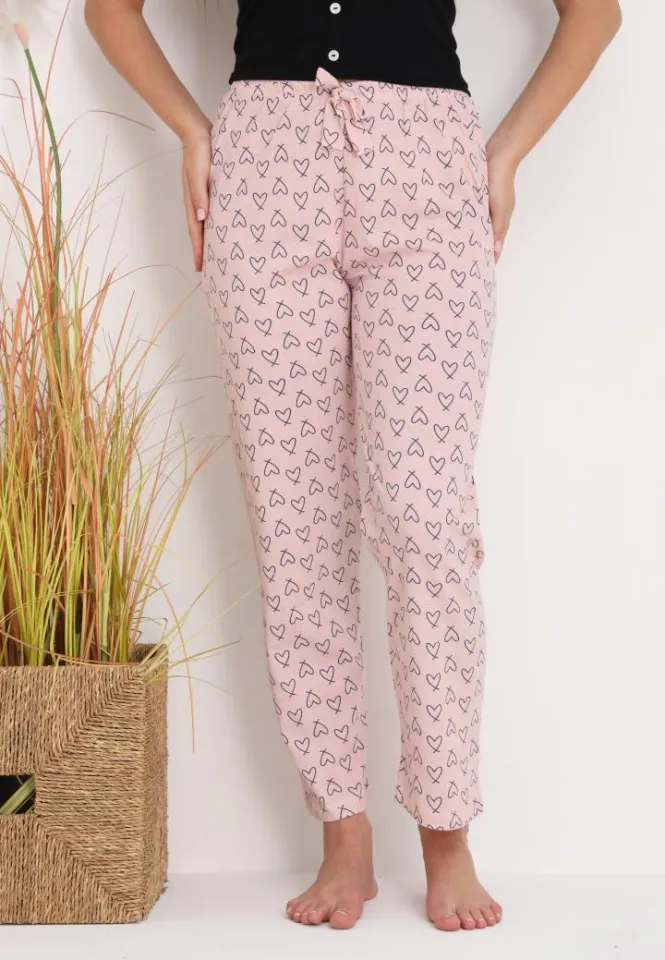 Pantaloni Damă eleganți – Stil Cozy cu imprimeu inimioare