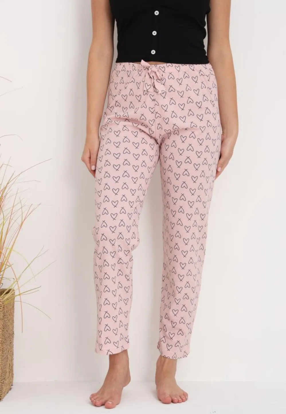 Pantaloni Damă eleganți – Stil Cozy cu imprimeu inimioare - 3