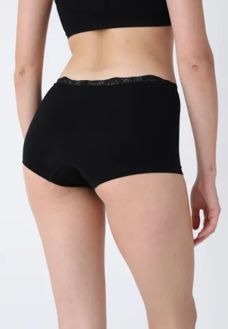 Boxeri Negru Damă din Microfibră cu Dantelă Delicată
