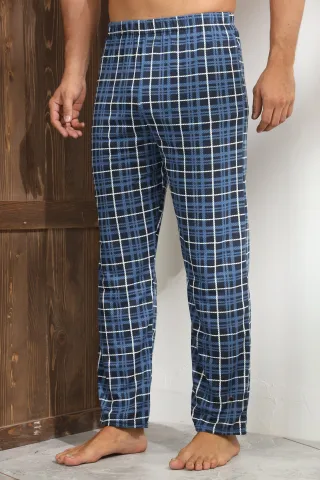 Pantalon pijama bărbați – design clasic bleumarin, confort sporit,M