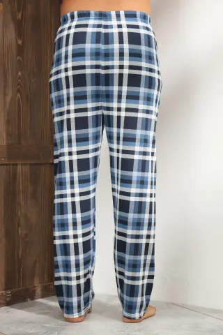 Pantalon pijama bărbați – design lejer și relaxant, model clasic albastru închis,M hover