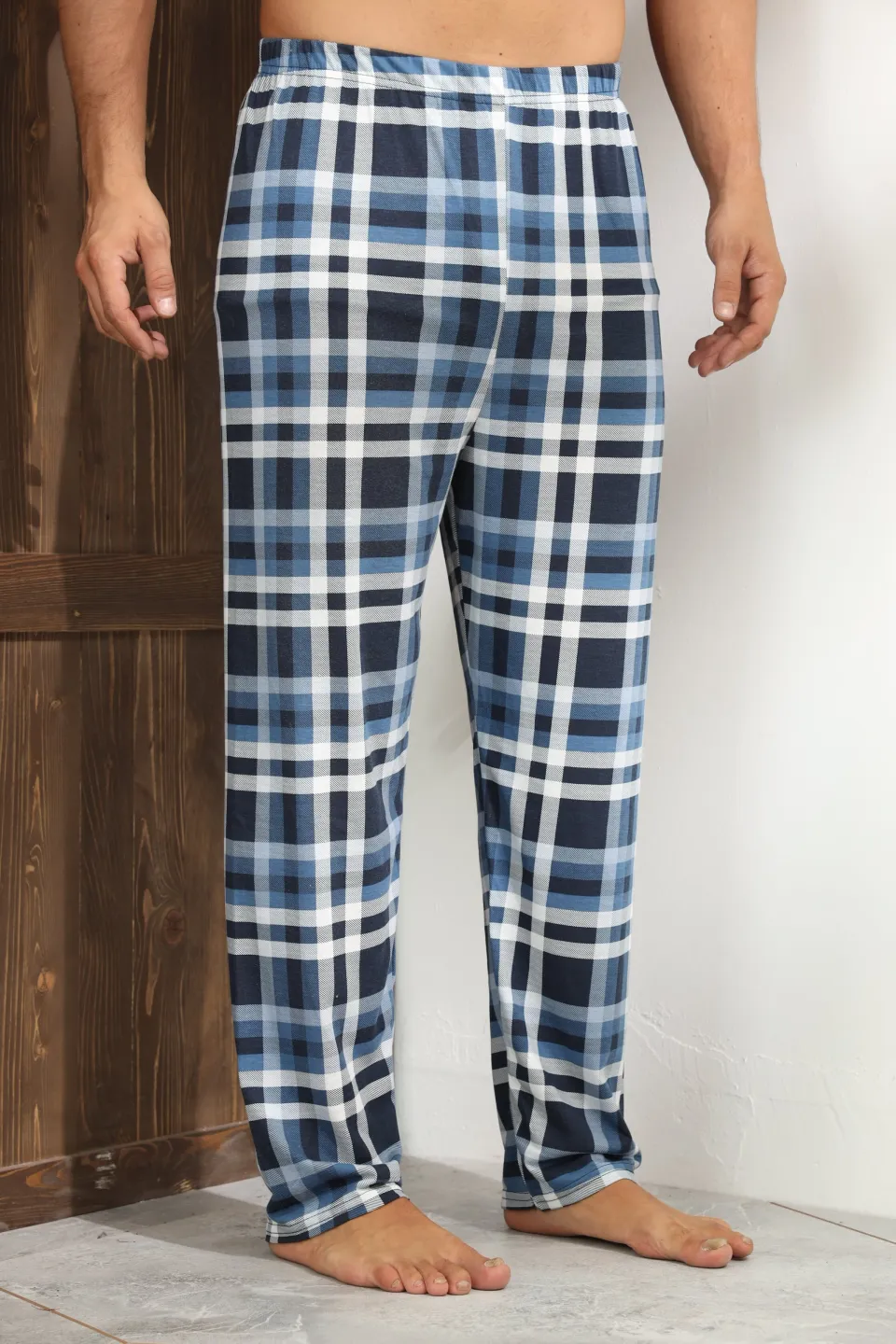 Pantalon pijama bărbați – design lejer și relaxant, model clasic albastru închis,M - 3