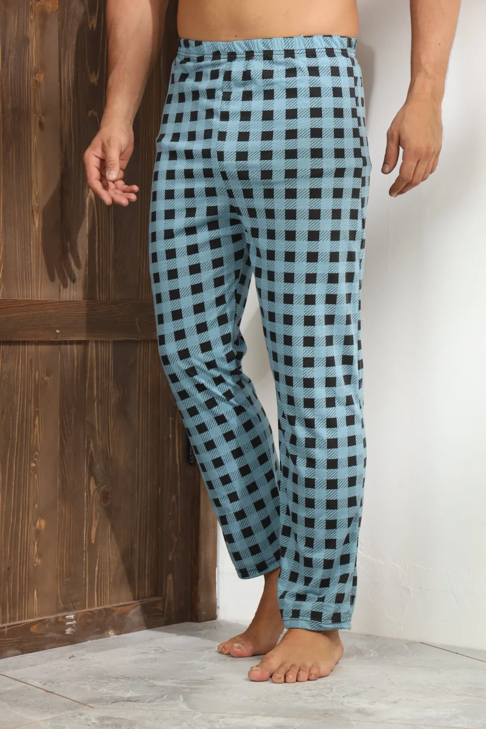 Pantalon bărbat print pătrat – stil casual pentru zi și noapte,M - 5