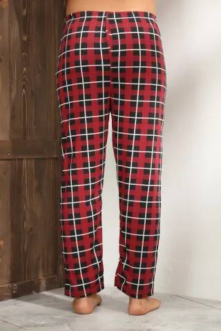 Pantalon pijama bărbați – design clasic roșu, confort și stil,M hover