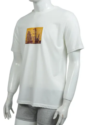 Tricou alb Down Town – bărbat, confortabil și stilat