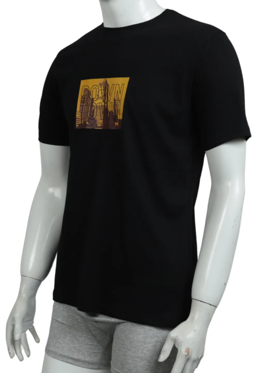 Tricou negru Down Town – bărbat, confortabil și stilat - 1