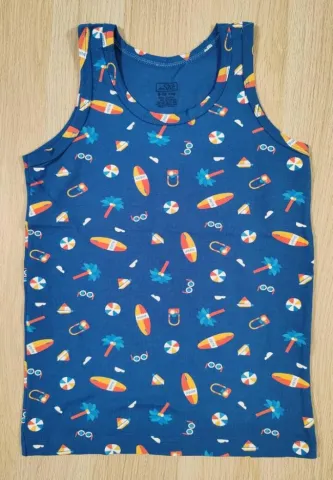 Maiou băieți, bumbac bleumarin – imprimeu Summer