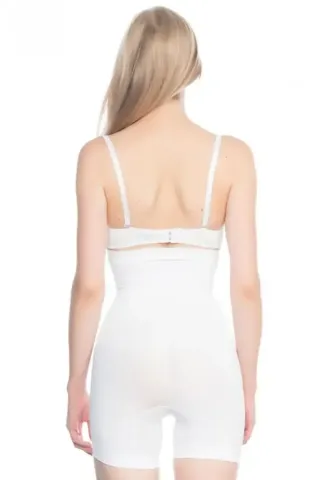 Corset Alb cu Talie Înaltă și Fără Cusături hover