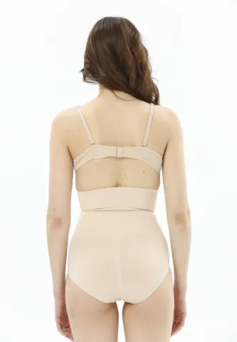 Corset Modelator cu Bandă Adezivă și Chilot cu Talie Înaltă – Bej hover