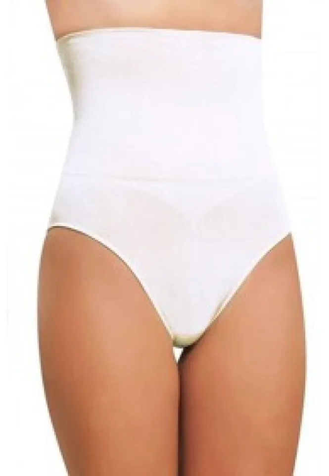 Corset Modelator cu Bandă Adezivă și Chilot Tanga – Alb