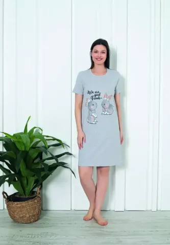 Cămașă cu Mâneci Scurte și Model cu Iepurași