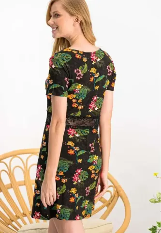 Rochie Florală Damă cu Dantelă Elegantă hover