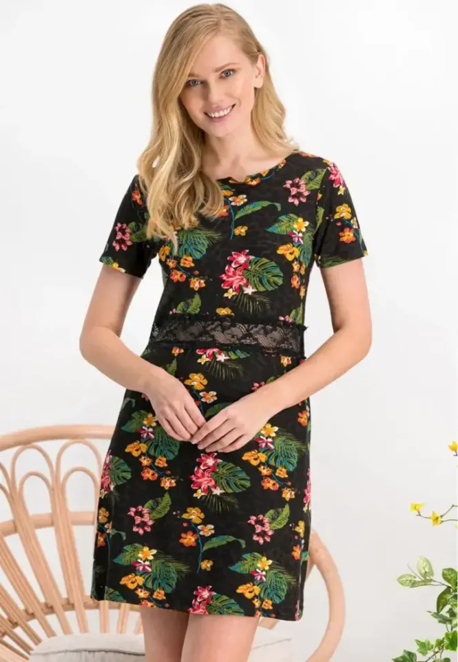 Rochie Florală Damă cu Dantelă Elegantă