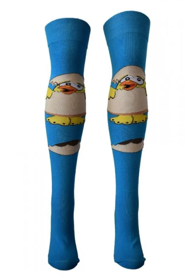 Șosete Dama Lungi Peste Genunchi cu Model Pui