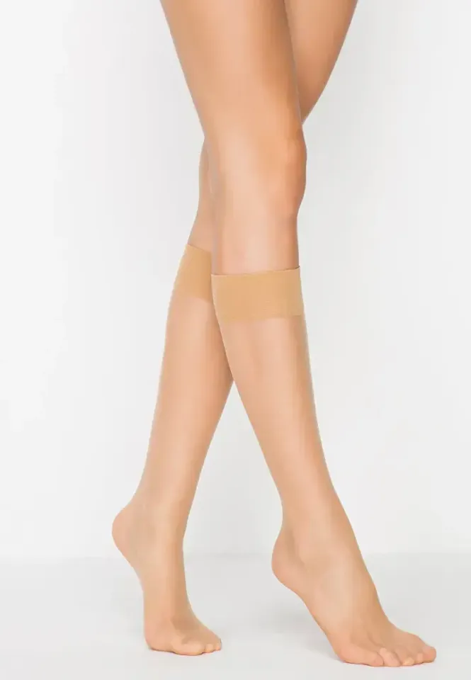 Sosete Penti Premium 6 Den, Sub Genunchi, Bej