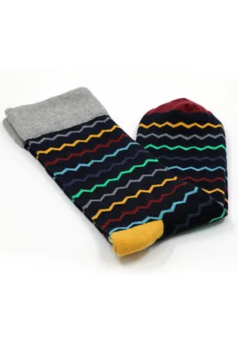 Șosete Zigzag Bărbați, Bumbac Organic, Fără Cusătură – Bleumarin