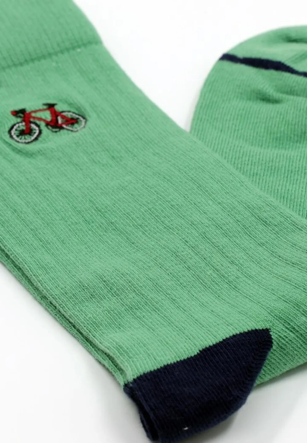 Șosete Model cu Bicicletă Bărbați, Bumbac Organic, Fără Cusătură – Verde - 2