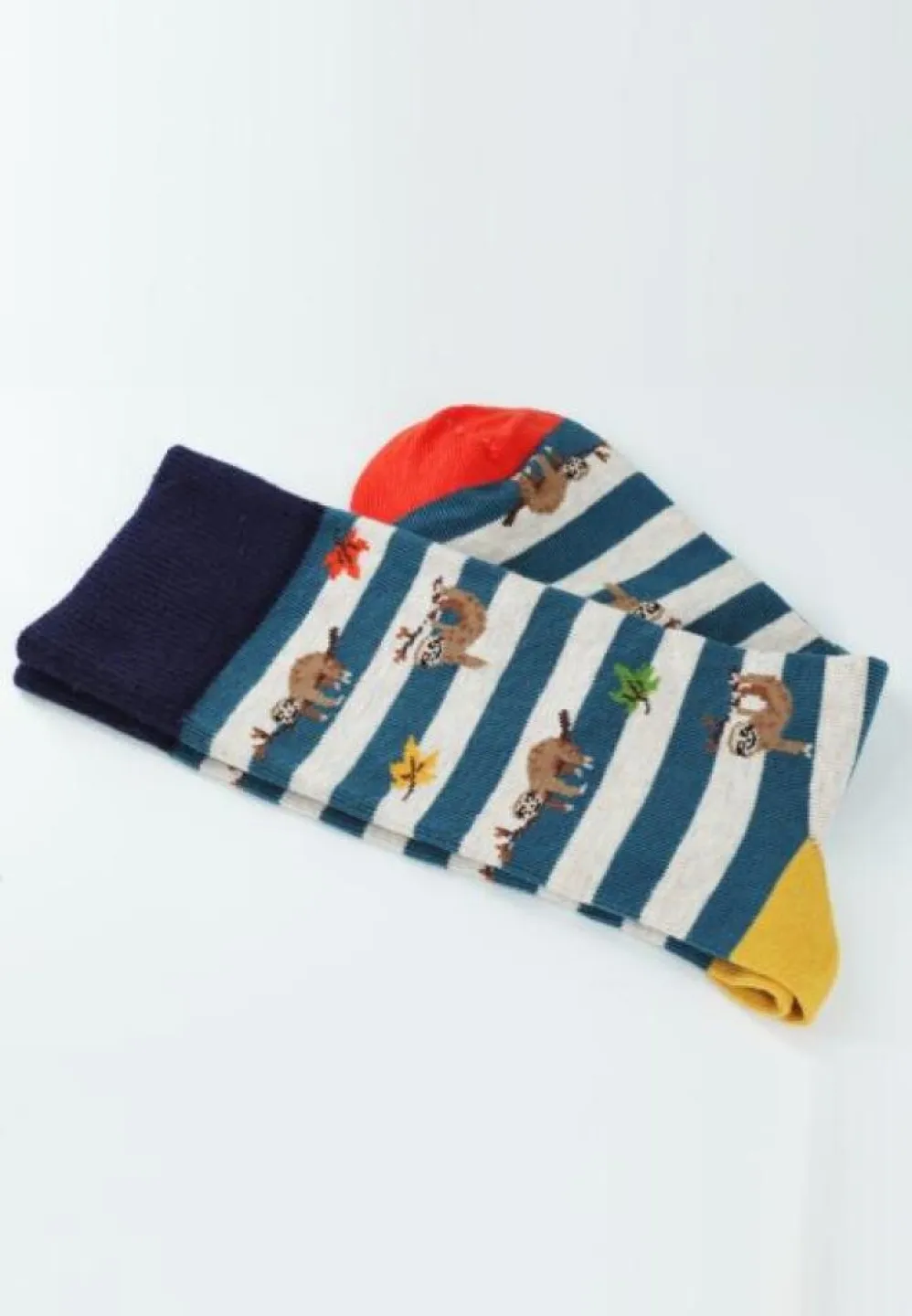 Șosete Fără Cusătură Bumbac Organic Bărbați – Model Animal Leneș - 1