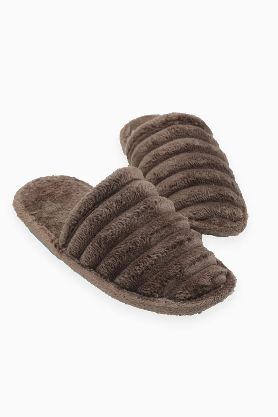 Papuci de Casă Eleganți pentru Doamne, Maro - 1