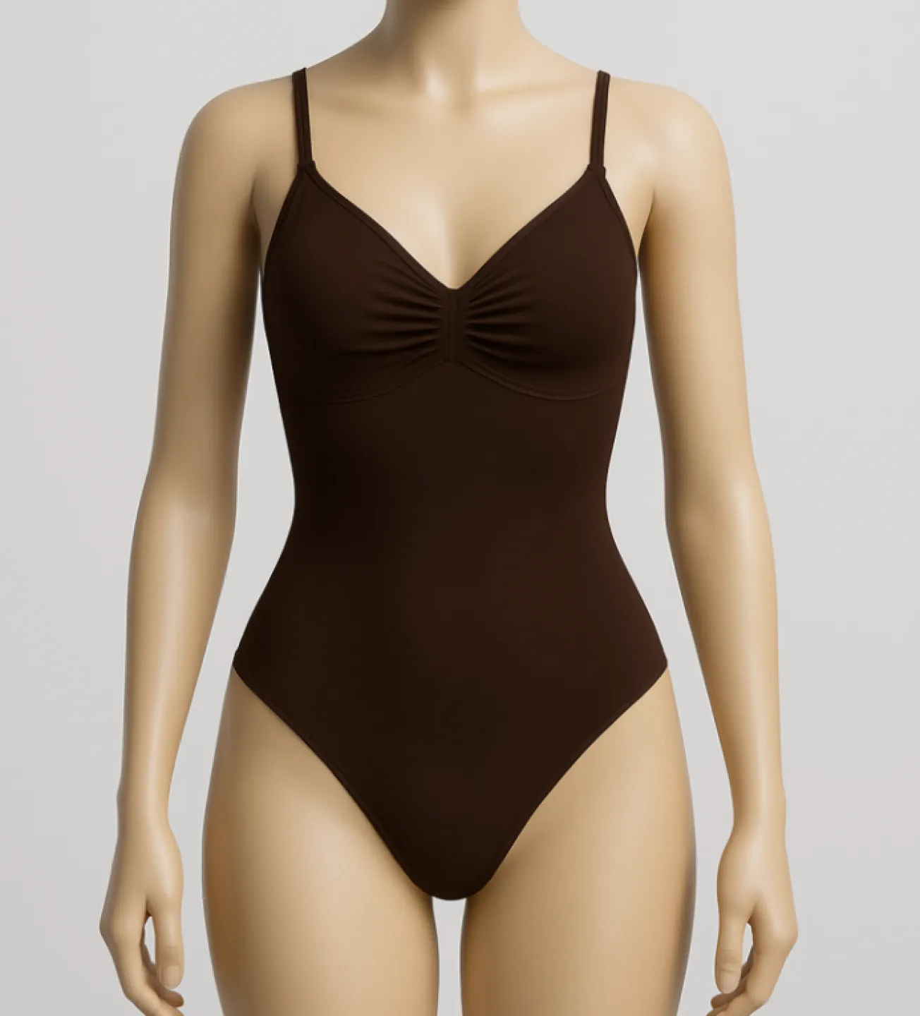 Body modelator maro, tanga, cu bretele subțiri reglabile - 1