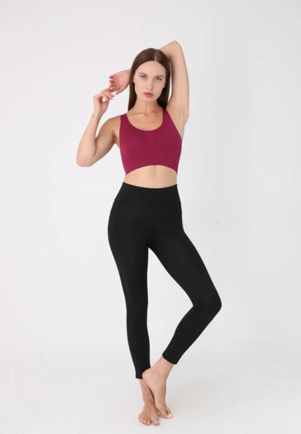 Bustieră bordo damă, bretele late, fără push-up - 3