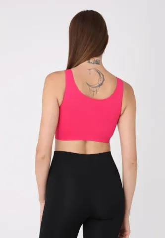 Bustieră fucsia pentru damă, bretele late, fără push-up hover