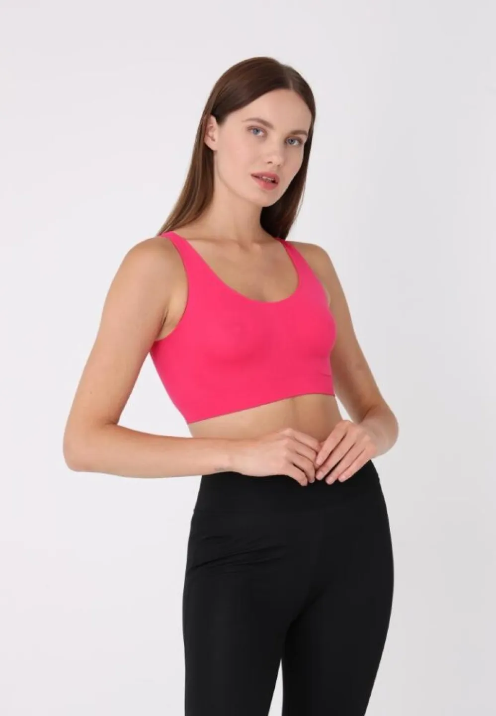 Bustieră fucsia pentru damă, bretele late, fără push-up - 3